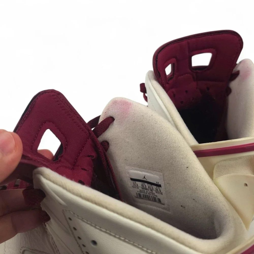 Nike Air Jordan 6 Retro Maroon 2015 Off White Burgundy 384664-116 Men Size 11.5